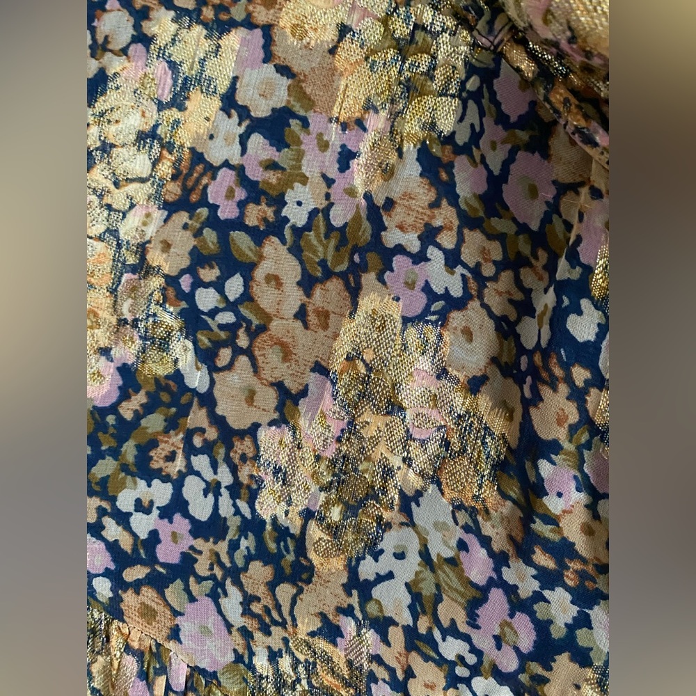 ASOS DESIGN Petite mini smock dress ditsy printed jacquard chiffon - Picture 4 of 5